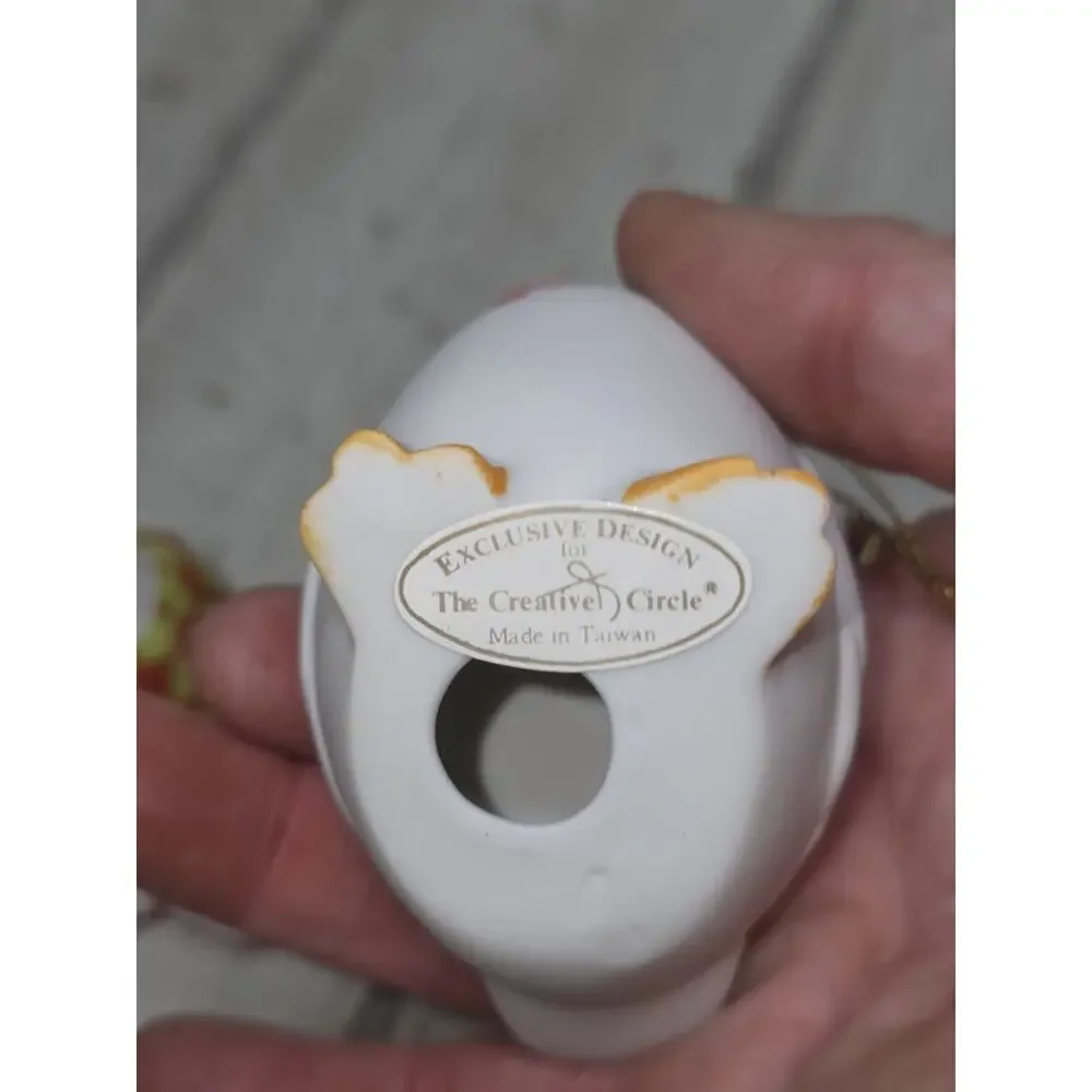 Vintage 80s Christmas Geese Ornaments Set Of 2 Creative Circle Farmhouse NIB 3